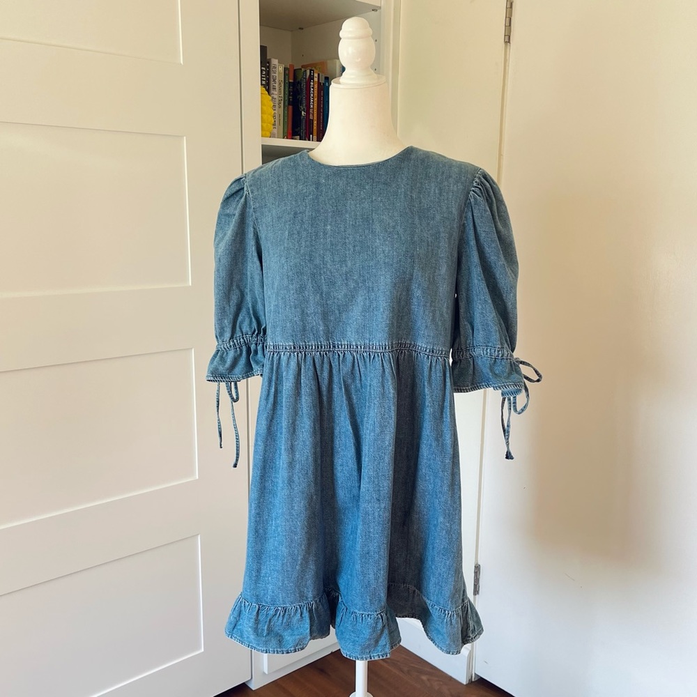 & Other Stories Blue Denim Midi Dress
